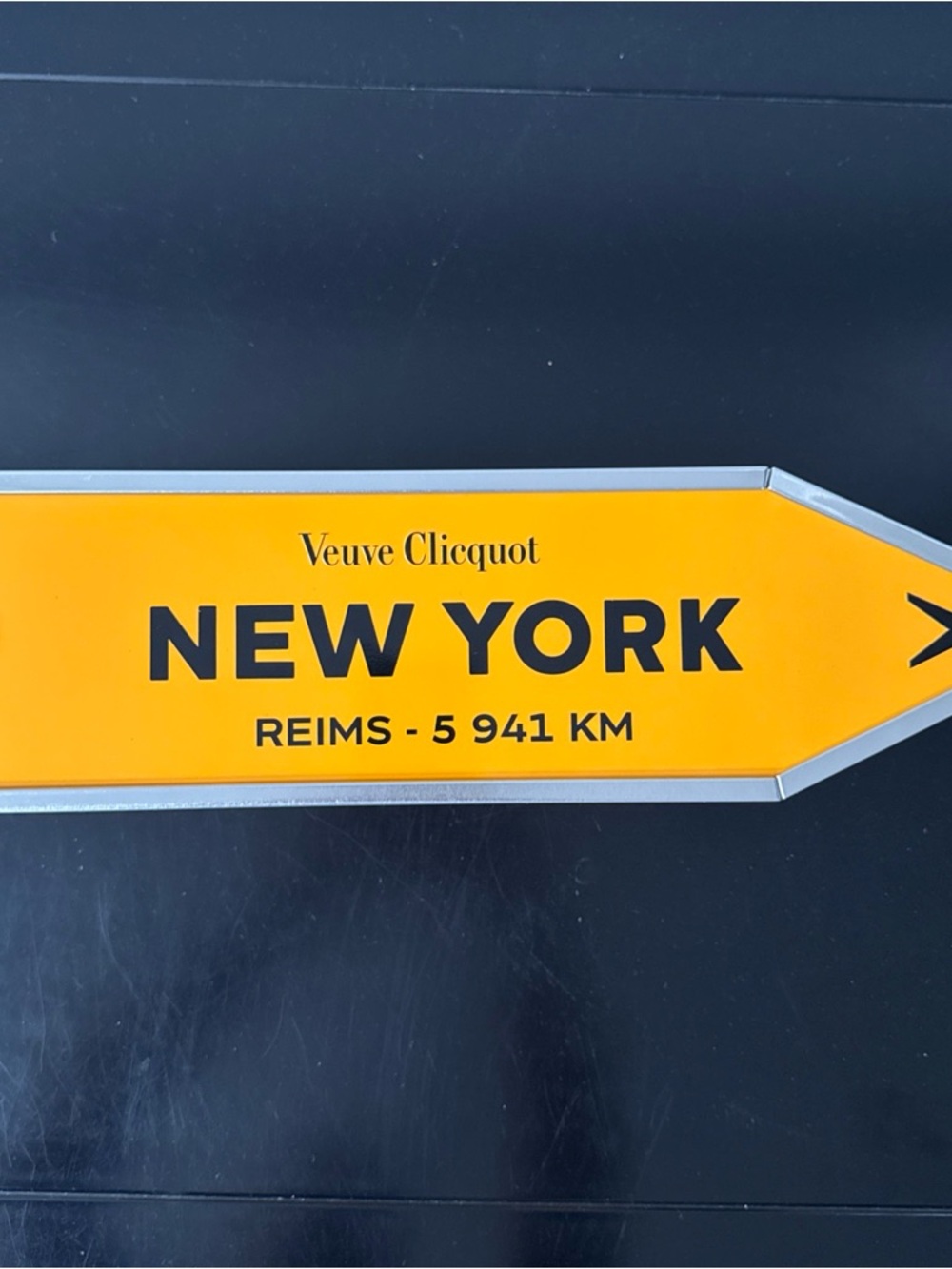 Veuve Clicquot New York Directional Sign - Yellow